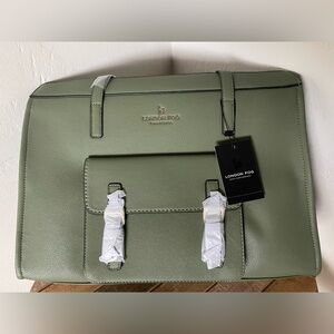 LONDON FOG PEBBLED OLIVE SOPHIA TRAVEL BAG